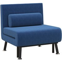 HOMCOM Schlafsessel, Klappbett mit Bettfunktion, Leinenoptik, Rückenkissen von HOMCOM