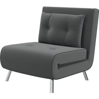 HOMCOM Schlafsessel, Klappsessel mit Bettfunktion, Einzelsofa mit Kissen, Gästebett, Polstersofa mit Samtoptik, für Wohnzimmer, Schlafzimmer, Dunkelgrau, 77 x 88 x 83 cm von HOMCOM