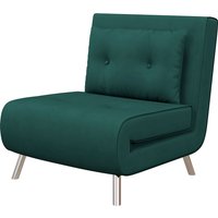 HOMCOM Schlafsessel Klappsessel mit Bettfunktion Einzelsofa mit Kissen Gästebett Polstersofa Samtoptik Dunkelgrün 77 x 88 x 83 cm für Gästezimmer   Aosom.de von HOMCOM