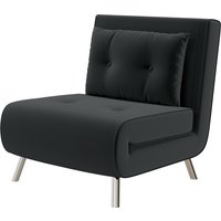 HOMCOM Schlafsessel, Klappsessel mit Bettfunktion, Einzelsofa mit Kissen, Gästebett, Polstersofa mit Samtoptik, für Wohnzimmer, Schlafzimmer, Schwarz, 77 x 88 x 83 cm von HOMCOM