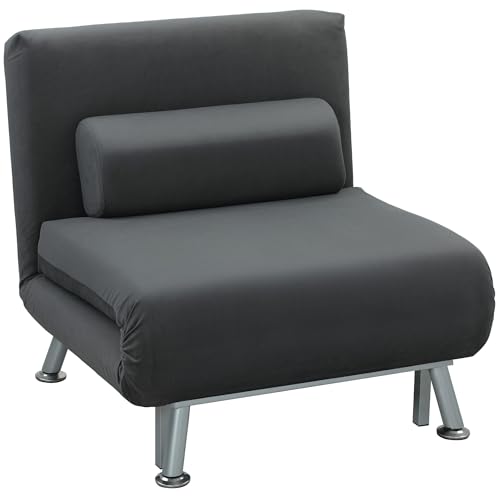 HOMCOM Schlafsessel, Klappsessel mit Bettfunktion, Rückenkissen, klappbarer Relaxsessel in Samtoptik, Verstellbare Rückenlehne, bis 150 kg belastbar, für Wohnzimmer, Dunkelgrau HOMCOM Schlafsessel, Klappsessel mit Bettfunktion, Rückenkissen, klappbarer Relaxsessel in Samtoptik, Verstellbare Rückenlehne, bis 150 kg belastbar, für Wohnzimmer, Dunkelgrau von HOMCOM