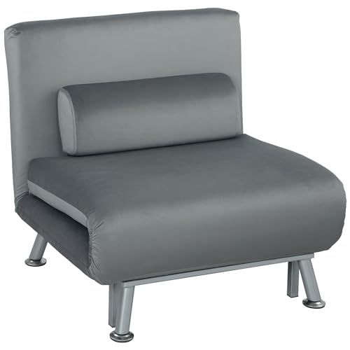 HOMCOM Schlafsessel, Klappsessel mit Bettfunktion, Rückenkissen, klappbarer Relaxsessel in Samtoptik, Verstellbare Rückenlehne, bis 150 kg belastbar, für Wohnzimmer, Grau HOMCOM Schlafsessel, Klappsessel mit Bettfunktion, Rückenkissen, klappbarer Relaxsessel in Samtoptik, Verstellbare Rückenlehne, bis 150 kg belastbar, für Wohnzimmer, Grau von HOMCOM