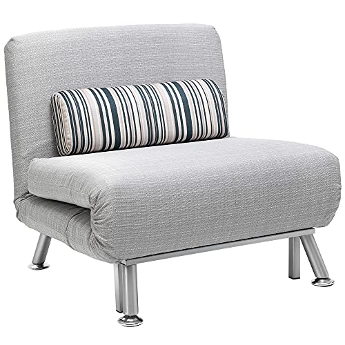 HOMCOM Schlafsessel, Klappsessel mit Bettfunktion, Schlafsofa mit Verstellbarer Rückenlehne, Gästebett, Polstersofa mit Leinenoptik, für Wohnzimmer, Grau, 75 x 70 x 75 cm HOMCOM Schlafsessel, Klappsessel mit Bettfunktion, Schlafsofa mit Verstellbarer Rückenlehne, Gästebett, Polstersofa mit Leinenoptik, für Wohnzimmer, Grau, 75 x 70 x 75 cm von HOMCOM