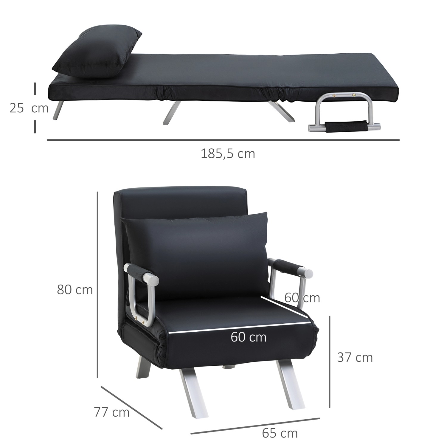 HOMCOM Schlafsessel 2-in-1 Schlafsofa mit Verstellbarer Rückenlehne HOMCOM Schlafsessel 2-in-1 Schlafsofa mit Verstellbarer Rückenlehne von HOMCOM