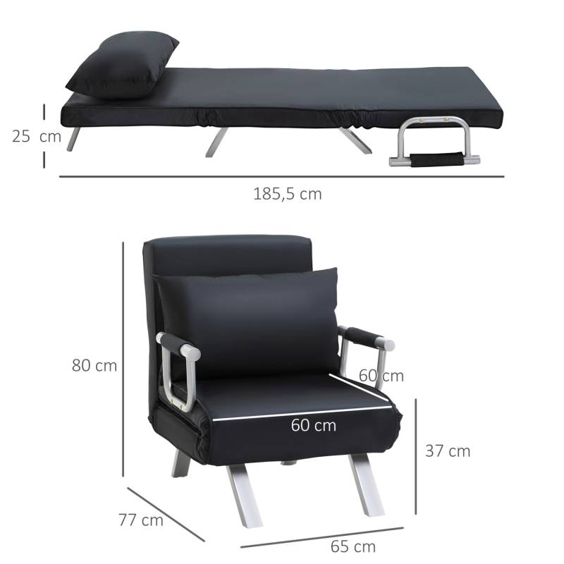 HOMCOM Schlafsessel 2-in-1 Schlafsofa mit Verstellbarer Rückenlehne von HOMCOM