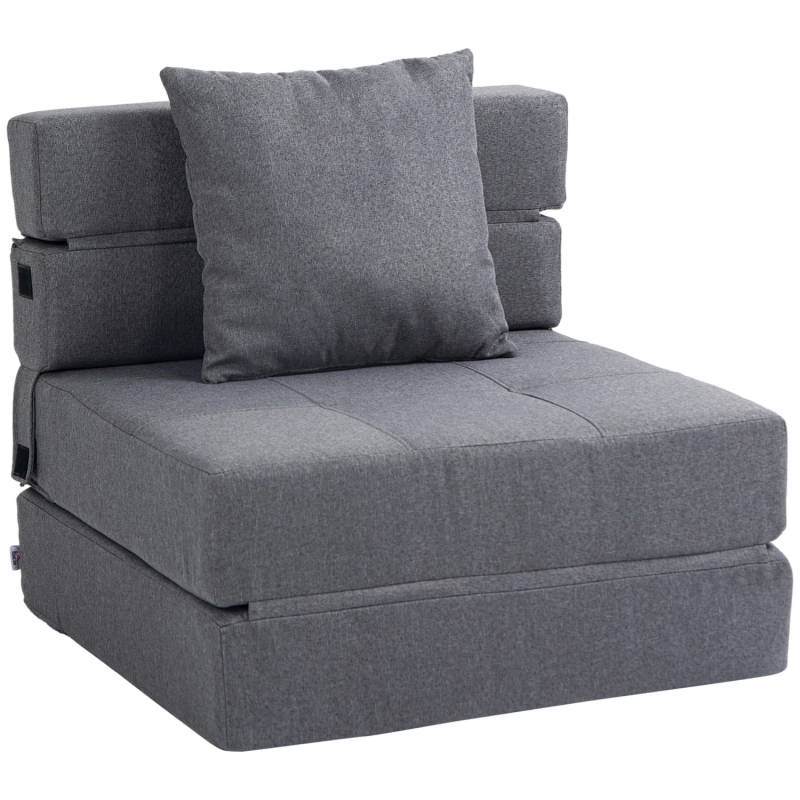 HOMCOM Schlafsessel Klappbar 2-in-1 mit Bettfunktion Kissen von HOMCOM