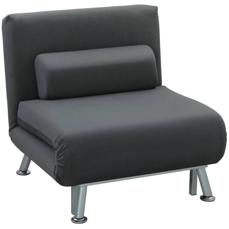 HOMCOM Schlafsessel Klappsessel mit Bettfunktion Rückenkissen Relaxsessel Dunkelgrau von HOMCOM