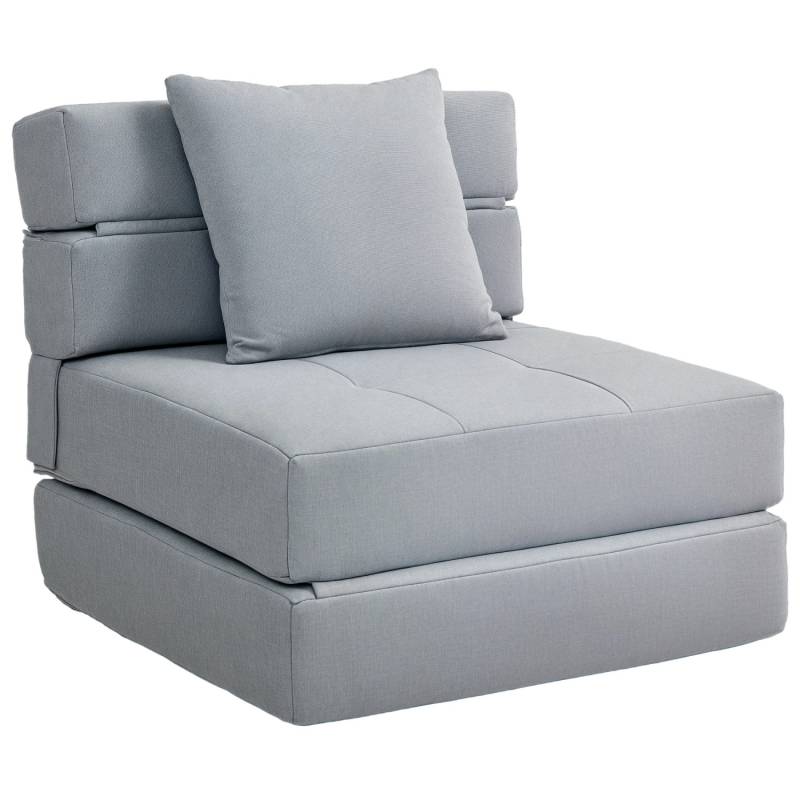 HOMCOM Schlafsessel Polybaumwolle Schaumstoff Hellgrau 70L x 70B x 61H cm von HOMCOM