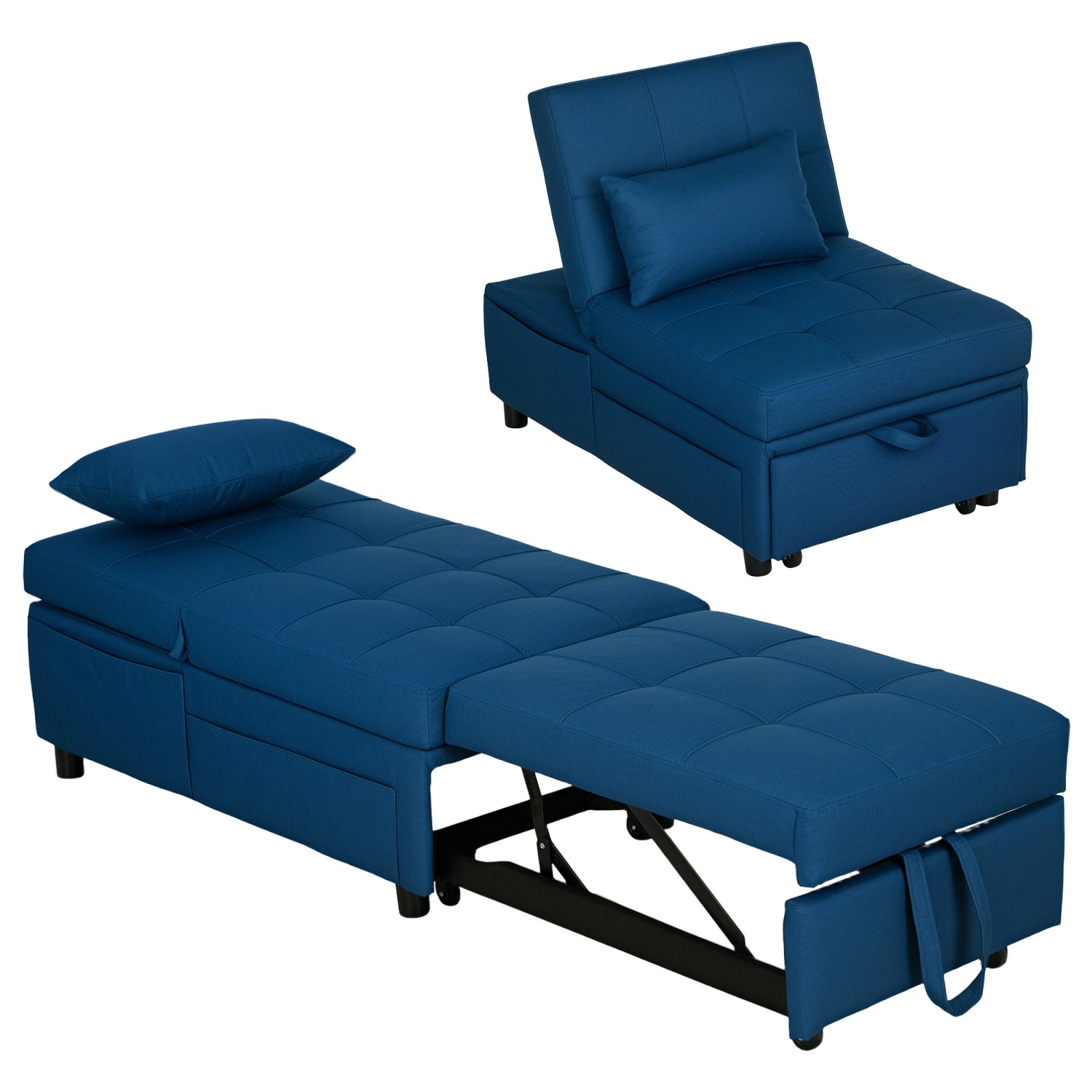 HOMCOM Schlafsessel Polyester Schaumstoff Blau 65,5L x 104B x 81H cm HOMCOM Schlafsessel Polyester Schaumstoff Blau 65,5L x 104B x 81H cm von HOMCOM