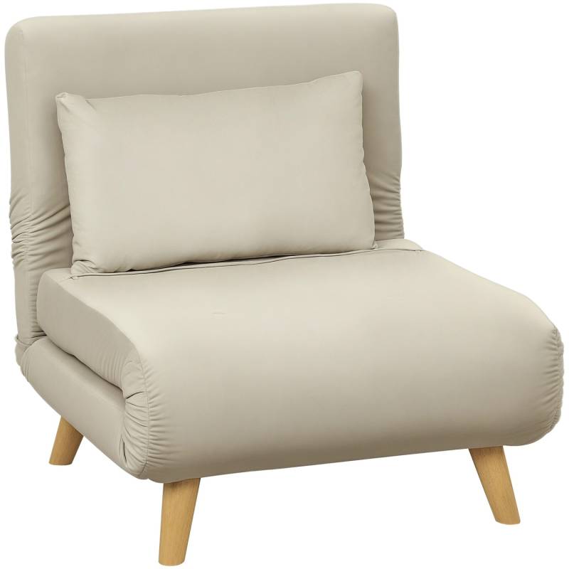 HOMCOM Schlafsessel Polyester Stahl Beige 72L x 78B x 79H cm von HOMCOM