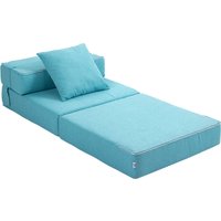 HOMCOM Schlafsessel klappbar 2-in-1 Klappsessel mit Bettfunktion Relaxsessel mit Kissen Gästebett bis 100 kg belastbar Blau   Aosom.de von HOMCOM