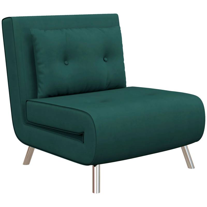 HOMCOM Schlafsessel mit Bettfunktion Kissen Samtoptik 77 x 88 x 83 cm von HOMCOM