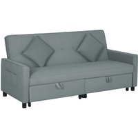 HOMCOM Schlafsofa, 3-Sitzer Sofa mit Schlaffunktion, Verstellbare Rückenlehne, Umkehrbare Ecksofa mit Wurfkissen, Samtoptik, Couch mit Rollen für Wohnzimmer, Schlafzimmer Grau Aosom HOMCOM Schlafsofa, 3-Sitzer Sofa mit Schlaffunktion, Verstellbare Rückenlehne, Umkehrbare Ecksofa mit Wurfkissen, Samtoptik, Couch mit Rollen für Wohnzimmer, Schlafzimmer Grau Aosom von HOMCOM