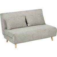 HOMCOM Schlafsofa, Klappbett mit Bettfunktion, Rückenkissen, Polstersofa mit Verstellbarer Rückenlehne, Samtoptik, 141 x 90 x 81 cm, Grau   Aosom von HOMCOM