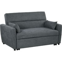 HOMCOM Schlafsofa, Sofa mit Bettfunktion, Wurfkissen, Samtoptik für Wohnzimmer von HOMCOM