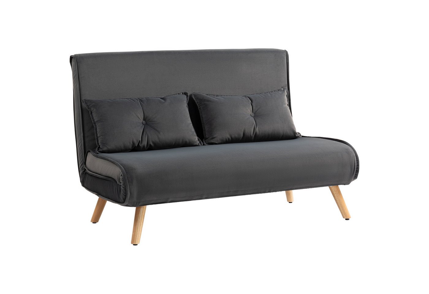 HOMCOM Schlafsofa 2 Sitzer Sofa mit 5-stufig Verstellbarer Rückenlehne, Lendenkissen, Schlafcouch 1 Teile, 190 x 120 cm, für Wohnzimmer, Dunkelgrau HOMCOM Schlafsofa 2 Sitzer Sofa mit 5-stufig Verstellbarer Rückenlehne, Lendenkissen, Schlafcouch 1 Teile, 190 x 120 cm, für Wohnzimmer, Dunkelgrau von HOMCOM