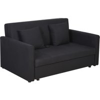 HOMCOM 2-Sitzer Schlafsofa mit Bettfunktion & Stauraum, Rückenkissen, Polycotton, Holz, Kohlegrau, 152x101x81cm  Aosom.de von HOMCOM