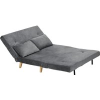 HOMCOM Schlafsofa 2-Sitzer mit Bettfunktion, klappbares Sofa mit verstellbarer Rückenlehne, graue Samtoptik, 130 x 78 x 79cm für Wohnzimmer   Aosom.de von HOMCOM