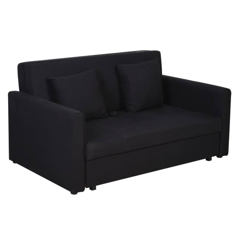 HOMCOM Schlafsofa 2-Sitzer mit Bettfunktion Stauraum 152 x 101 x 81cm von HOMCOM