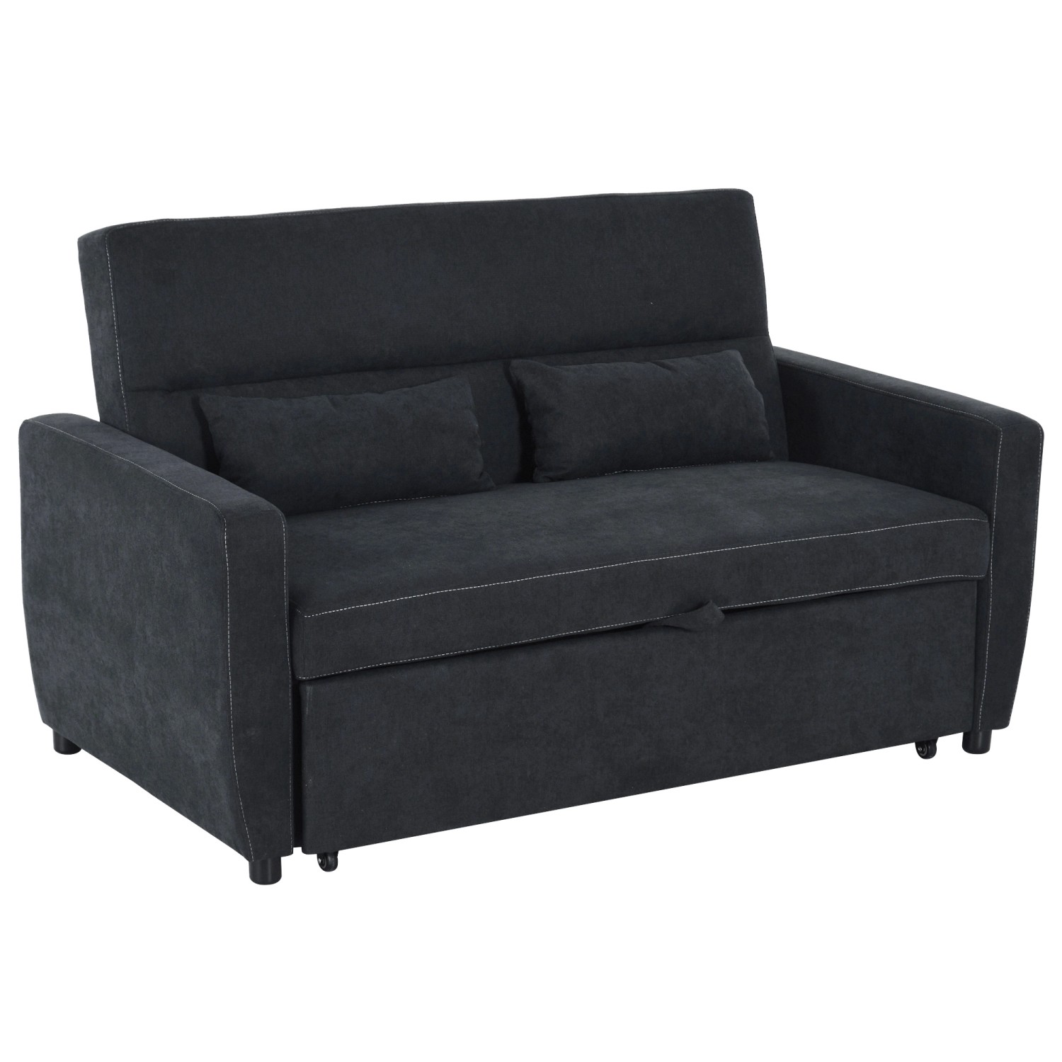HOMCOM Schlafsofa 2-Sitzer mit Bettfunktion Wurfkissen Samtoptik HOMCOM Schlafsofa 2-Sitzer mit Bettfunktion Wurfkissen Samtoptik von HOMCOM