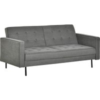 HOMCOM Schlafsofa  3-Sitzer Sofa mit Schlaffunktion, verstellbarem Winkel, Vintage, Eukalyptusholz, Baumwolle, Grau  Aosom.de von HOMCOM