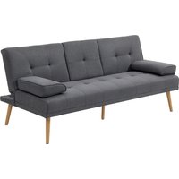 HOMCOM Schlafsofa 3-Sitzer Bettsofa mit klappbarem Tisch und Becherhalter, Skandi-Design in Dunkelgrau bis 250kg belastbar Aosom.de HOMCOM Schlafsofa 3-Sitzer Bettsofa mit klappbarem Tisch und Becherhalter, Skandi-Design in Dunkelgrau bis 250kg belastbar Aosom.de von HOMCOM
