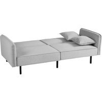 HOMCOM Schlafsofa 3-Sitzer Schlafcouch 2-Sitzer Schlafcouch mit verstellbarer Rückenlehne 2 waschbaren Kissen für Wohnzimmer, Gästezimmer, Hellgrau   Aosom von HOMCOM
