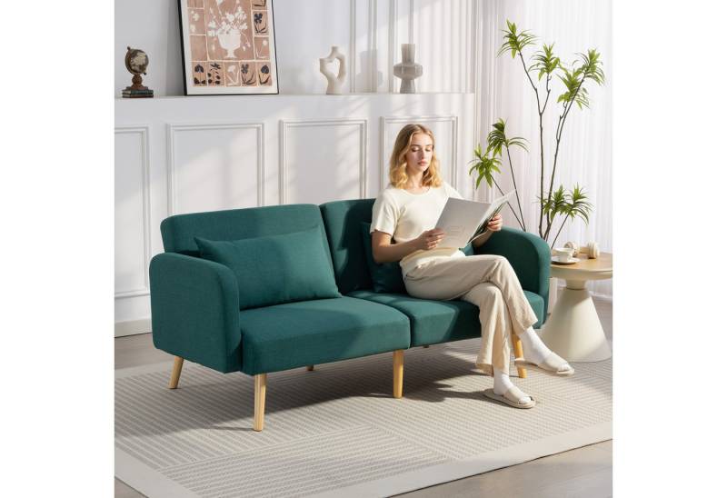 HOMCOM Schlafsofa 3-Sitzer-Sofa mit Bettfunktion, 2 Kissen, Verstellbare Couch 1 Teile, 3-Sitzer-Polstersofa, 170 x 83 x 80 cm, Grün HOMCOM Schlafsofa 3-Sitzer-Sofa mit Bettfunktion, 2 Kissen, Verstellbare Couch 1 Teile, 3-Sitzer-Polstersofa, 170 x 83 x 80 cm, Grün von HOMCOM