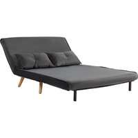 HOMCOM Schlafsofa 3 in 1 2 Sitzer Sofa mit Schlaffunktion, 190 x 120 cm Klappbar Couch Schlafcouch mit 5-stufig Verstellbarer Rückenlehne, Lendenkissen und Samtoptik für Wohnzimmer, Dunkelgrau   Aosom von HOMCOM