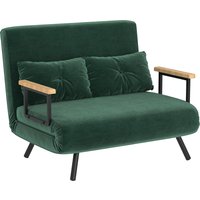 HOMCOM Schlafsofa 4 in 1 2 Sitzer Sofa mit Schlaffunktion, 183 x 98,5 cm Klappbar Schlafsessel mit 5-stufig Verstellbarer Rückenlehne, Armlehne, Lendenkissen Samtoptik für Wohnzimmer, Grün Aosom HOMCOM Schlafsofa 4 in 1 2 Sitzer Sofa mit Schlaffunktion, 183 x 98,5 cm Klappbar Schlafsessel mit 5-stufig Verstellbarer Rückenlehne, Armlehne, Lendenkissen Samtoptik für Wohnzimmer, Grün Aosom von HOMCOM