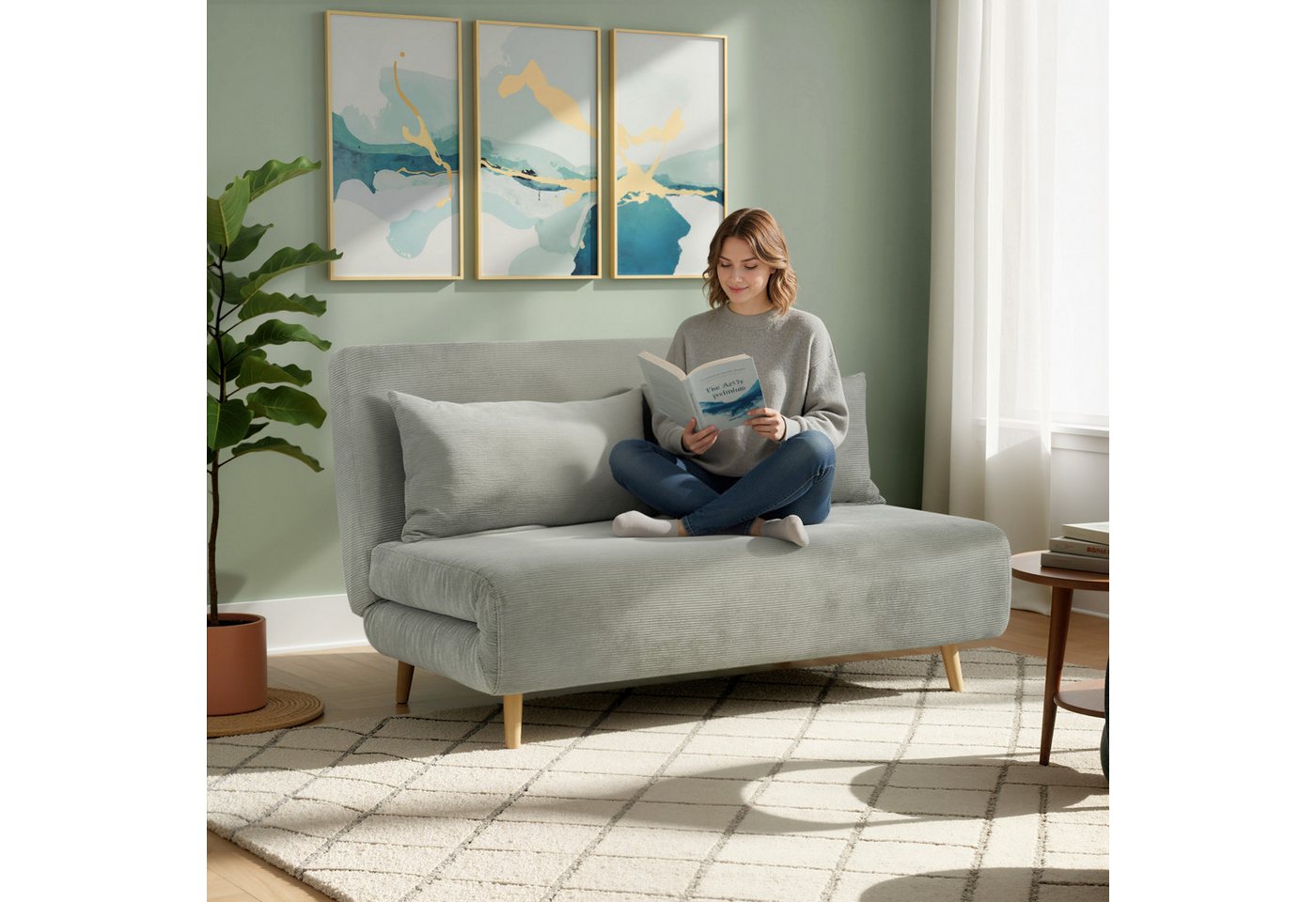 HOMCOM Schlafsofa Doppelschlafsofa mit 3-fach verstellbarer Rückenlehne und 2 Kissen, Polstersofa 1 Teile, für Wohnzimmer, Schlafzimmer, Hellgrau HOMCOM Schlafsofa Doppelschlafsofa mit 3-fach verstellbarer Rückenlehne und 2 Kissen, Polstersofa 1 Teile, für Wohnzimmer, Schlafzimmer, Hellgrau von HOMCOM