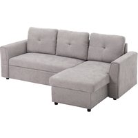 HOMCOM Schlafsofa Ecksofa mit Bettfunktion, 3 Sitzer Couch mit Stauraum, Chaiselongue, Leinenoptik Polstersofa für Wohnzimmer, Grau Aosom HOMCOM Schlafsofa Ecksofa mit Bettfunktion, 3 Sitzer Couch mit Stauraum, Chaiselongue, Leinenoptik Polstersofa für Wohnzimmer, Grau Aosom von HOMCOM