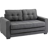 HOMCOM Schlafsofa  Klappsofa 2-Sitzer, Bettsofa mit Schlaffunktion, Leinen-Touch, Gummiholz, Grau, 147,5x75x85cm  Aosom von HOMCOM