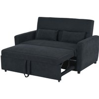 HOMCOM Schlafsofa Klappsofa 2-Sitzer Stoffsofa Bettsofa Bettsofa Schwarz von HOMCOM