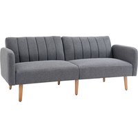 HOMCOM Schlafsofa Klappsofa 2-Sitzer, Bettsofa mit Schlaffunktion, leinenartiges Polyester, Gummiholz, Grau, 173x75x73cm Aosom HOMCOM Schlafsofa Klappsofa 2-Sitzer, Bettsofa mit Schlaffunktion, leinenartiges Polyester, Gummiholz, Grau, 173x75x73cm Aosom von HOMCOM