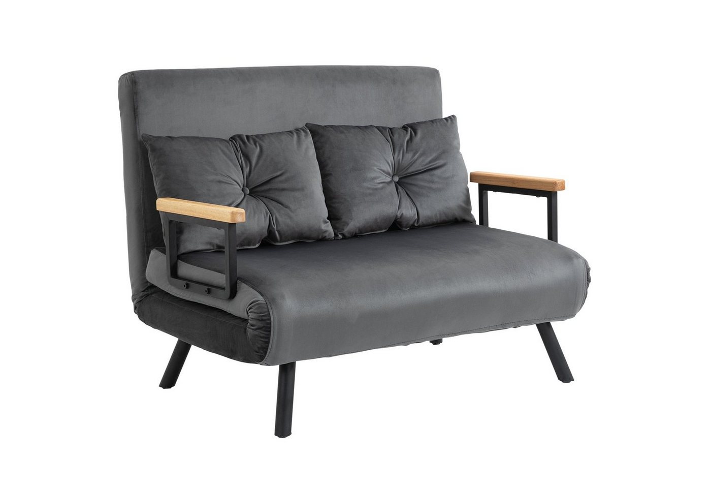 HOMCOM Schlafsofa Polstersofa mit Verstellbarer Rückenlehne, Zweisitzer, Relaxsessel 1 Teile, für Wohnzimmer, Dunkelgrau HOMCOM Schlafsofa Polstersofa mit Verstellbarer Rückenlehne, Zweisitzer, Relaxsessel 1 Teile, für Wohnzimmer, Dunkelgrau von HOMCOM
