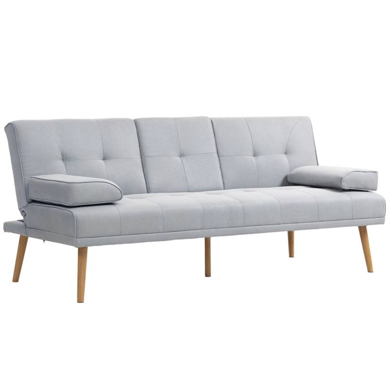 HOMCOM Schlafsofa Polyester 181L x 77B x 78H cm Hellgrau von HOMCOM