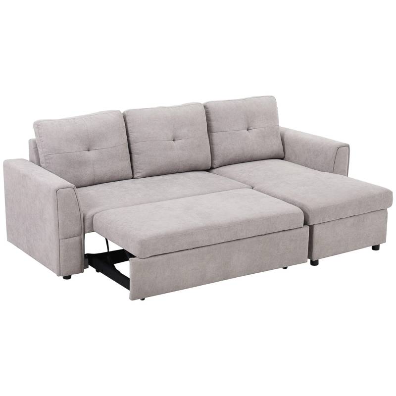 HOMCOM Schlafsofa Polyester 232L x 141B x 85H cm Grau von HOMCOM