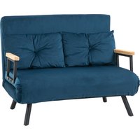 HOMCOM Schlafsofa Relaxsessel mit Bettfunktion, Klappsofa aus Samt, verstellbare Rückenlehne, Blau 102x73x81cm, ideal für Gästezimmer   Aosom.de von HOMCOM
