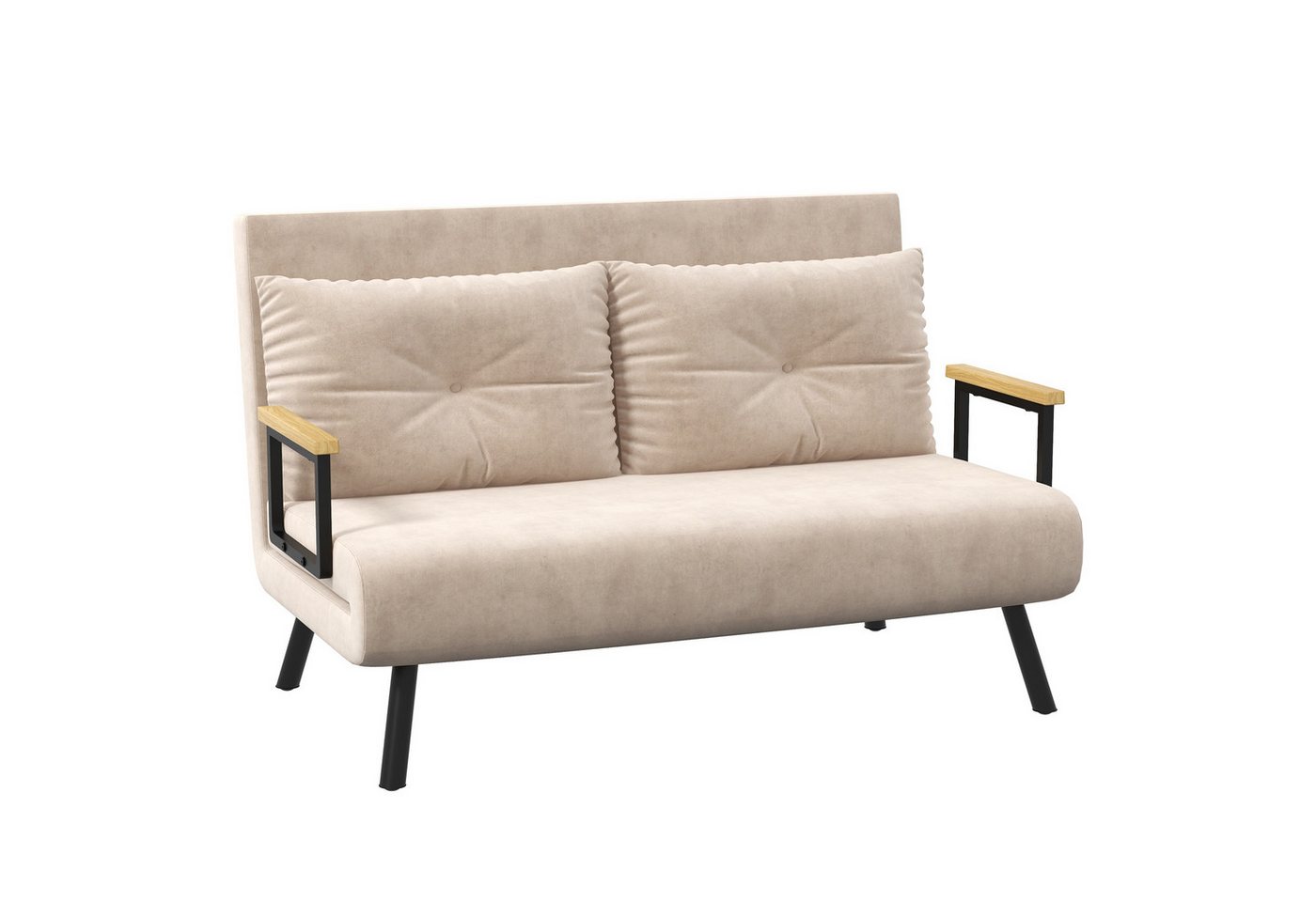 HOMCOM Schlafsofa Relaxsessel mit Bettfunktion, Klappsofa mit Samtoptik, Polstersofa 1 Teile, mit Verstellbarer Rückenlehne, Beige, 102 x 73 x 81 cm HOMCOM Schlafsofa Relaxsessel mit Bettfunktion, Klappsofa mit Samtoptik, Polstersofa 1 Teile, mit Verstellbarer Rückenlehne, Beige, 102 x 73 x 81 cm von HOMCOM