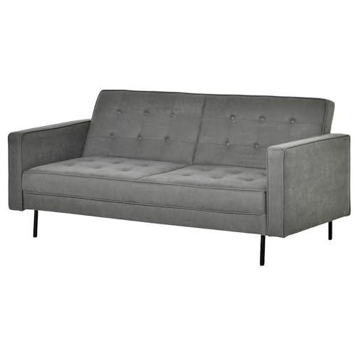 HOMCOM Schlafsofa Schlafcouch 3-Sitzer Stoffsofa mit Schlaffunktion Bettsofa Sofa mit verstellbarem Winkel Vintage Eukalyptusholz Baumwolle Grau 187 x 91 x 85 cm HOMCOM Schlafsofa Schlafcouch 3-Sitzer Stoffsofa mit Schlaffunktion Bettsofa Sofa mit verstellbarem Winkel Vintage Eukalyptusholz Baumwolle Grau 187 x 91 x 85 cm von HOMCOM