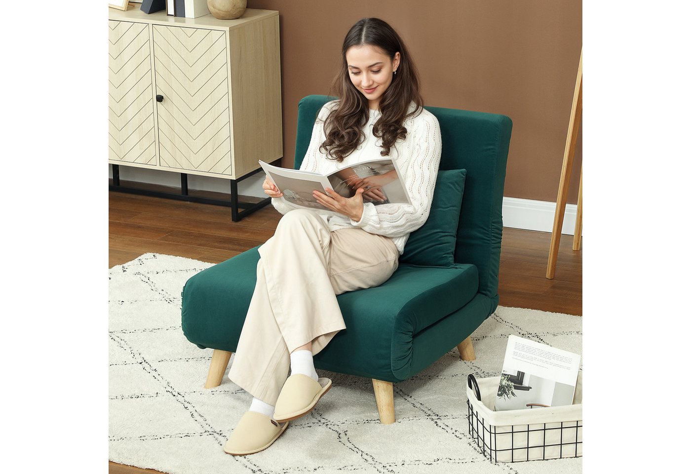 HOMCOM Schlafsofa Schlafsessel, Relaxsessel 1 Teile, bis 120 kg Belastbar, für Wohnzimmer Dunkelgrün HOMCOM Schlafsofa Schlafsessel, Relaxsessel 1 Teile, bis 120 kg Belastbar, für Wohnzimmer Dunkelgrün von HOMCOM