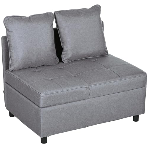 HOMCOM Schlafsofa Schlafsessel Sessel Chauffeuse 1 Platz 5-fach verstellbare Rückenlehne mit 2 Komfortkissen Belastbarkeit 300 Kg grau HOMCOM Schlafsofa Schlafsessel Sessel Chauffeuse 1 Platz 5-fach verstellbare Rückenlehne mit 2 Komfortkissen Belastbarkeit 300 Kg grau von HOMCOM