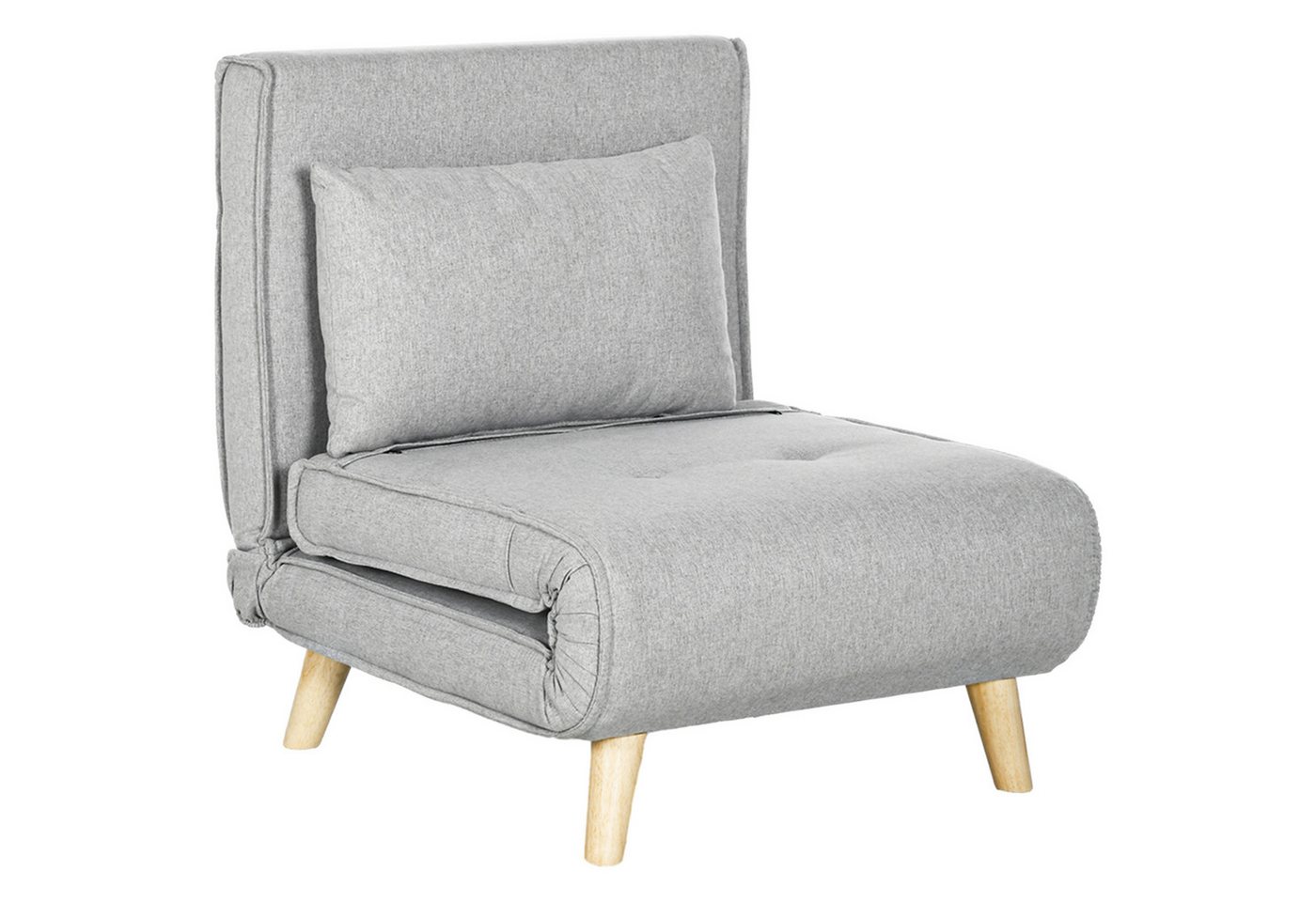 HOMCOM Schlafsofa Schlafsessel mit Bettfunktion, Lendenkissen, Klappsessel 1 Teile, für Wohnzimmer, Hellgrau HOMCOM Schlafsofa Schlafsessel mit Bettfunktion, Lendenkissen, Klappsessel 1 Teile, für Wohnzimmer, Hellgrau von HOMCOM