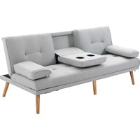 HOMCOM Schlafsofa Bequeme Schlafcouch, 3 Sitzer, Sofabett, Leinen, Hellgrau, 181x77x72cm Aosom HOMCOM Schlafsofa Bequeme Schlafcouch, 3 Sitzer, Sofabett, Leinen, Hellgrau, 181x77x72cm Aosom von HOMCOM