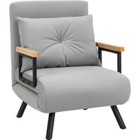 HOMCOM Schlafsofa für 1 Person 4‑in‑1, klappbares Schlafsofa mit Samtbezug, 5‑stufig verstellbare Rückenlehne und gepolstertes Kissen, für Büro, Schlafzimmer, Wohnzimmer, 63x73x81 cm, Hellgrau Aosom HOMCOM Schlafsofa für 1 Person 4‑in‑1, klappbares Schlafsofa mit Samtbezug, 5‑stufig verstellbare Rückenlehne und gepolstertes Kissen, für Büro, Schlafzimmer, Wohnzimmer, 63x73x81 cm, Hellgrau Aosom von HOMCOM