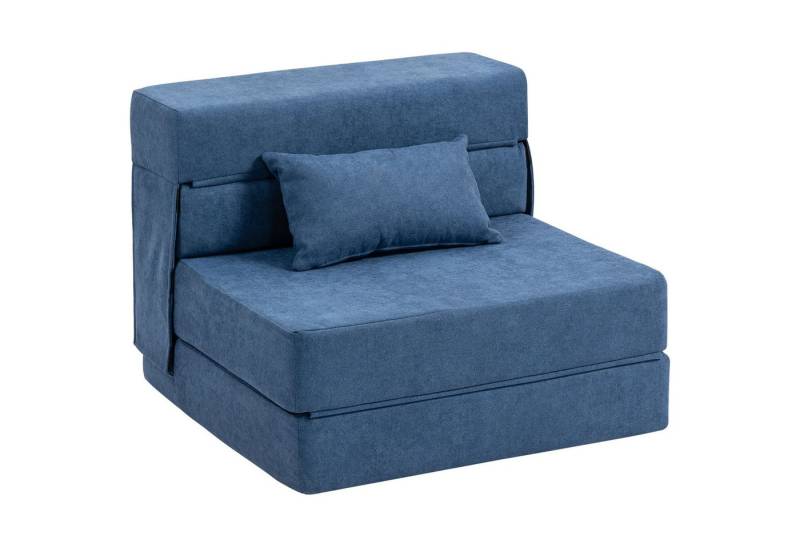HOMCOM Schlafsofa klappbares Schlafsofa mit Bettfunktion, Lendenkissen, Sofa 1 Teile, Schlafsessel mit Bettfunktion von HOMCOM