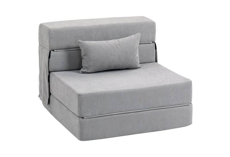 HOMCOM Schlafsofa klappbares Schlafsofa mit Bettfunktion, Lendenkissen, Sofa 1 Teile, Schlafsessel mit Bettfunktion von HOMCOM