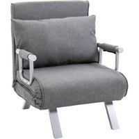 HOMCOM Schlafsofa mit Armlehne 3-in-1 Schlafsessel Gästebett Klappmatratze Klappbett Chaiselongue Mu von HOMCOM