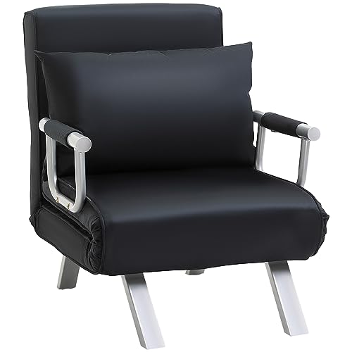HOMCOM Schlafsofa Schlafcouch mit Verstellbarer Rückenlehne, Wurfkissen, Sofa mit Schlaffunktion, Samtoptik, Armlehne, Couch für Wohnzimmer, Schlafzimmer, Schwarz HOMCOM Schlafsofa Schlafcouch mit Verstellbarer Rückenlehne, Wurfkissen, Sofa mit Schlaffunktion, Samtoptik, Armlehne, Couch für Wohnzimmer, Schlafzimmer, Schwarz von HOMCOM